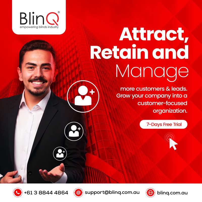 How does BlinQ cloud-based CRM software for window treatments improve sales and customer relationship management for businesses in the Australian window covering industry?